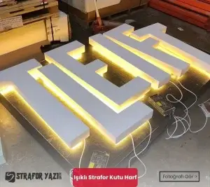 Işıklı Strafor Kutu Harf