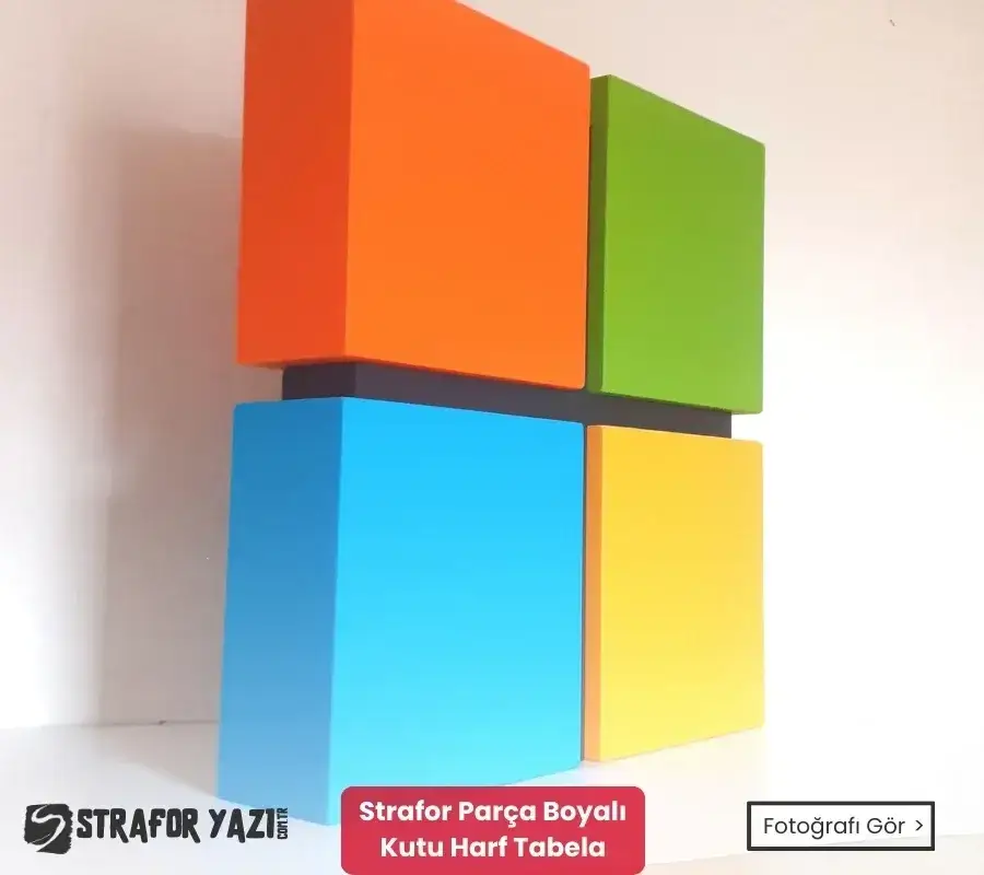 Strafor Parça Boyalı Kutu Harf