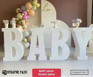babyshower yenidoğan için strafor dekor