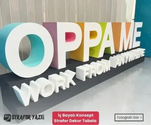 boyalı konsept strafor logo işyerleri için